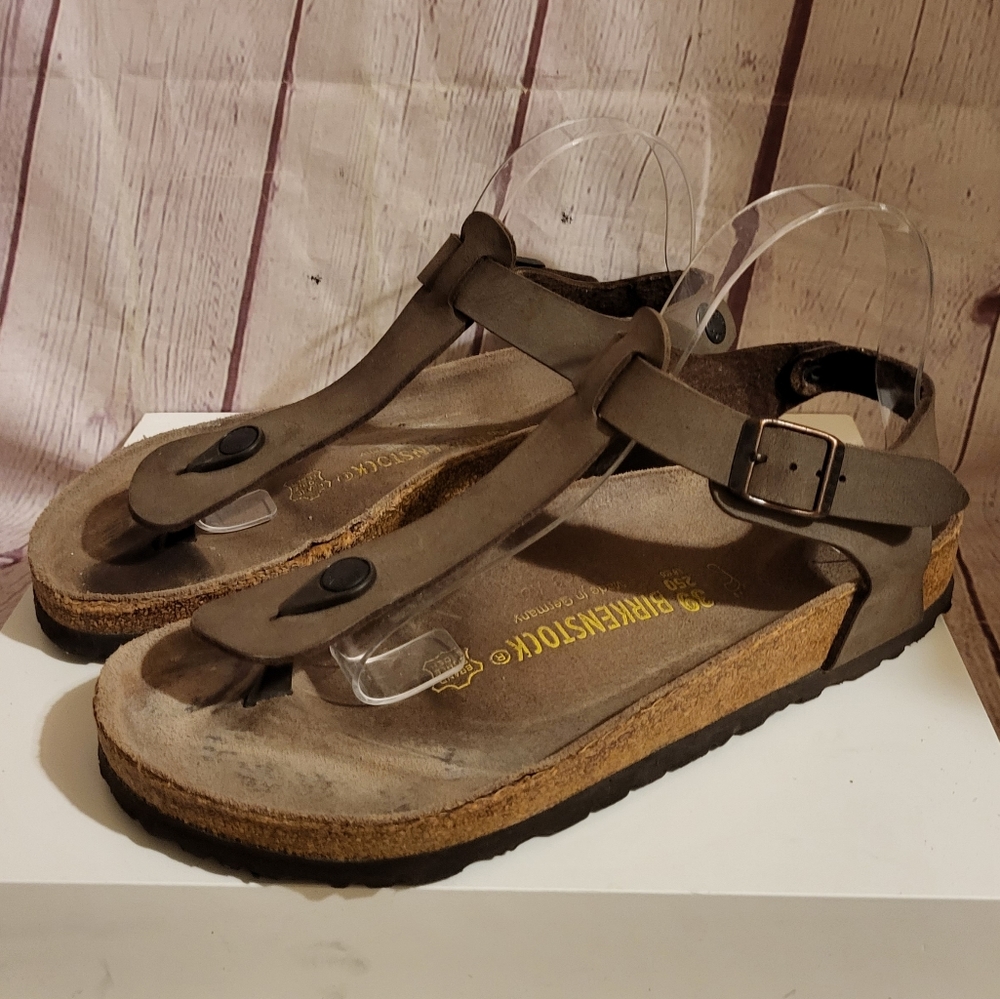 Birkenstock "Kairo" Brown Leather Thong Sandals 9M/39 MSRP $185